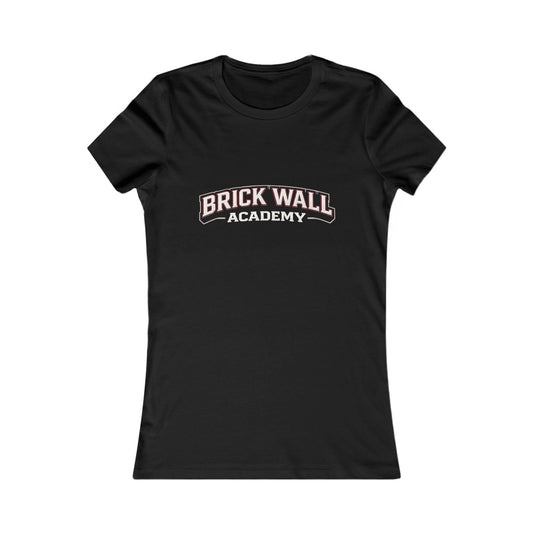 Brick Wall Academy Women's Tee — Casual Campus Logo Shirt