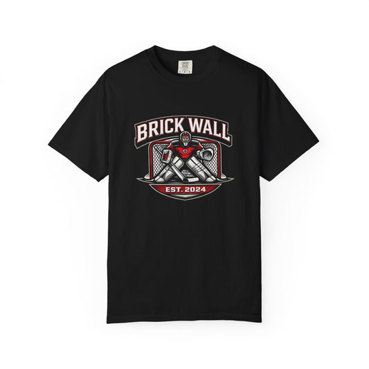 Brick Wall Soccer T-Shirt — Vintage Goalkeeper Crest Tee (Est. 2024)