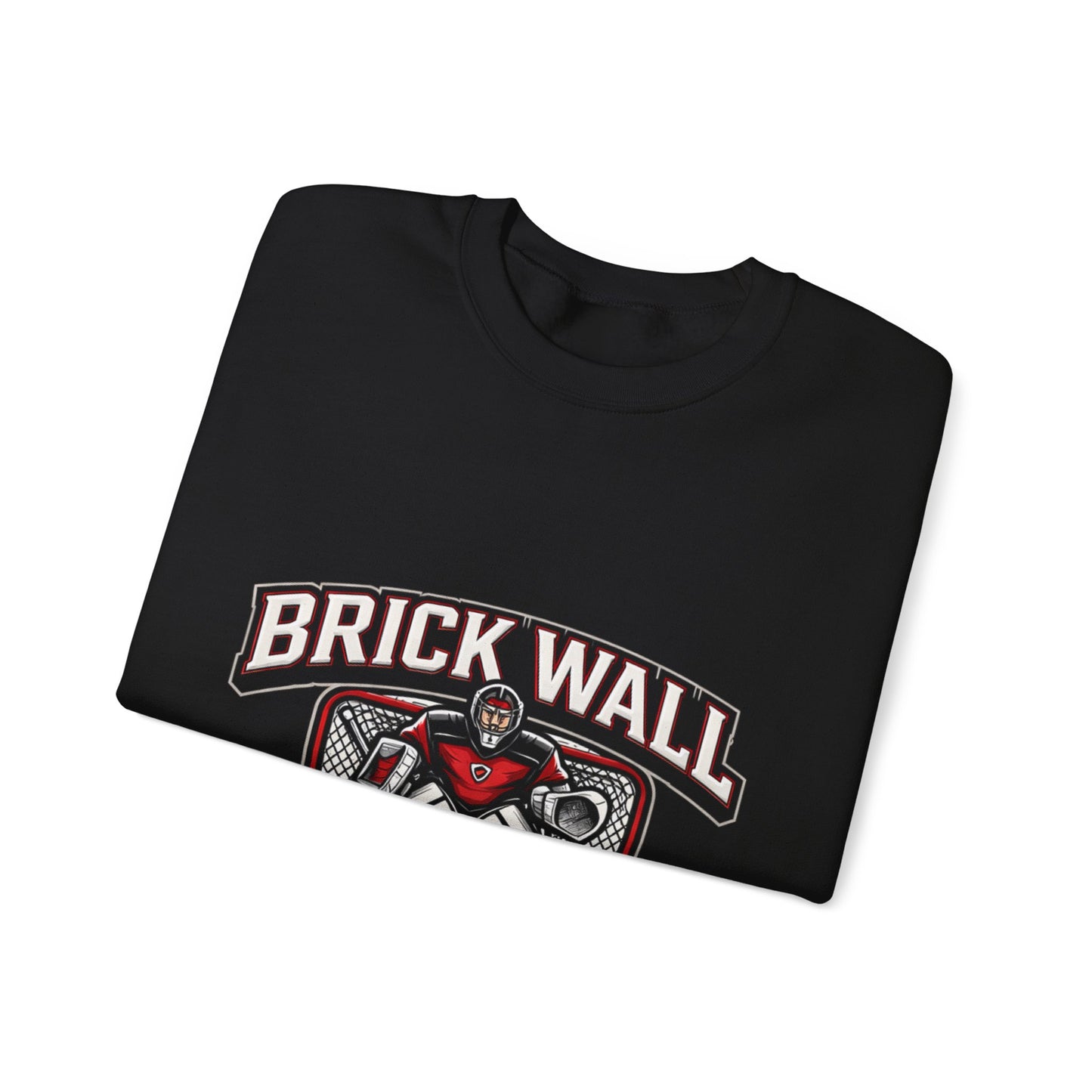 Crewneck Sweatshirt — 'Brick Wall' Vintage Hockey Graphic