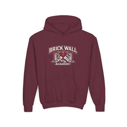 Brick Wall Youth Hoodie — Vintage Skate Graphic Pullover for Kids