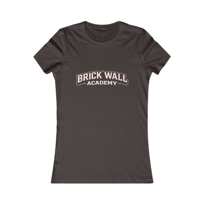 Brick Wall Academy Women's Tee — Casual Campus Logo Shirt