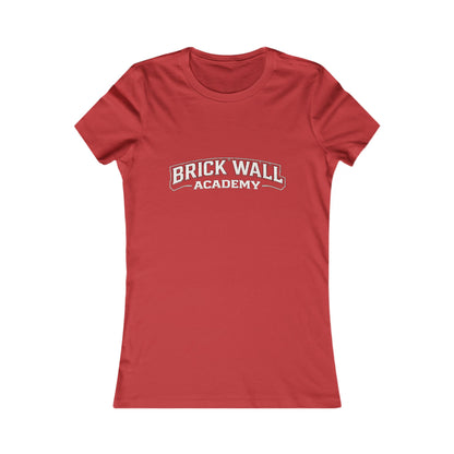 Brick Wall Academy Women's Tee — Casual Campus Logo Shirt