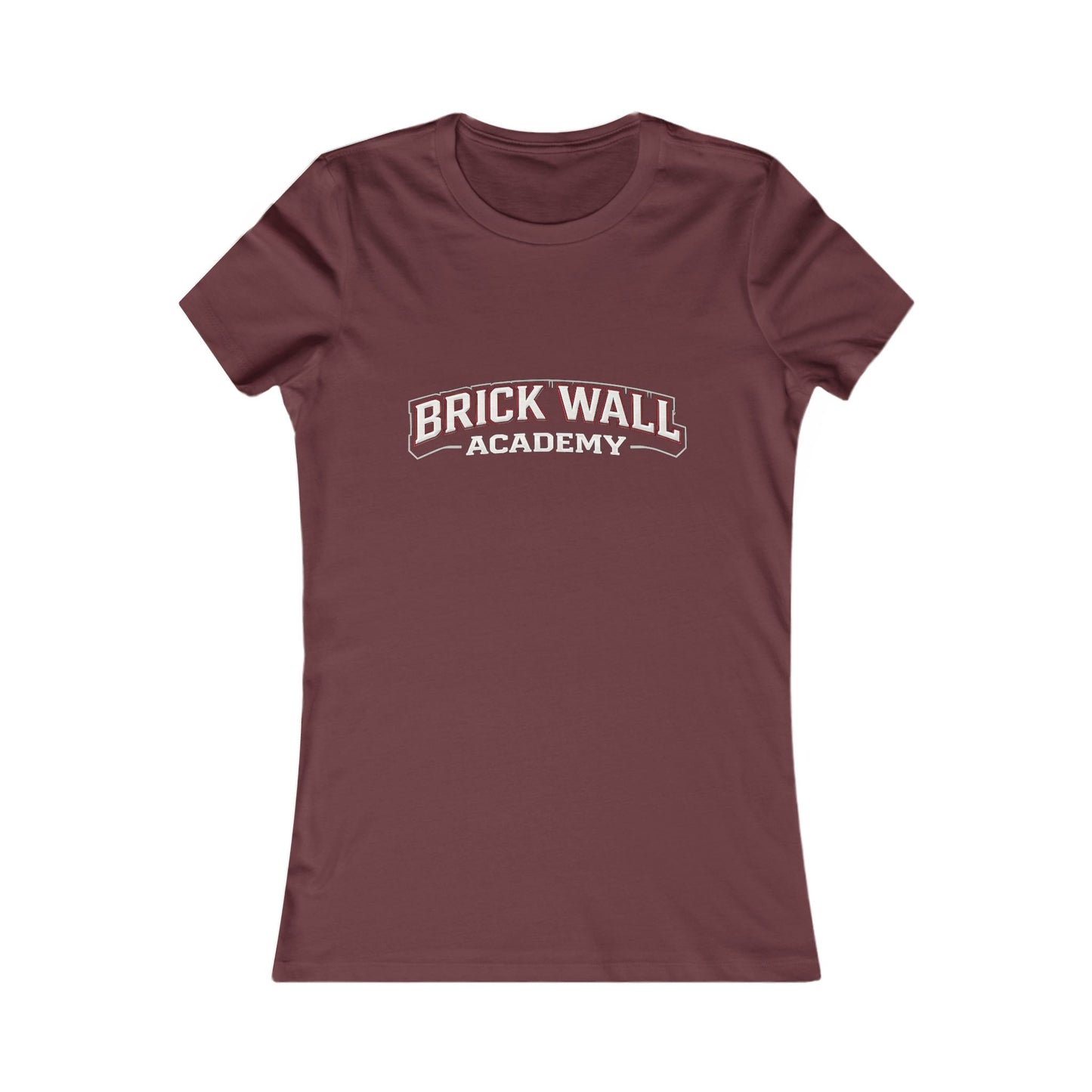 Brick Wall Academy Women's Tee — Casual Campus Logo Shirt