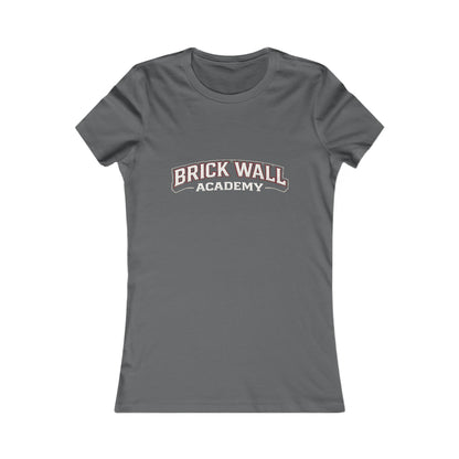 Brick Wall Academy Women's Tee — Casual Campus Logo Shirt
