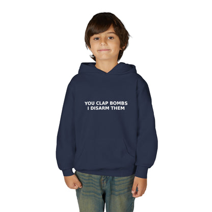 Youth Hoodie — "You Clap Bombs I Disarm Them" Graphic Hoodie