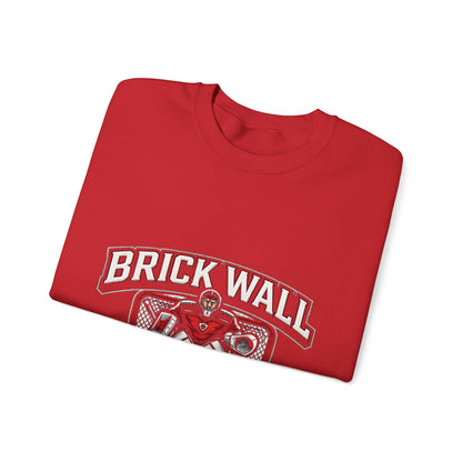 Crewneck Sweatshirt — 'Brick Wall' Vintage Hockey Graphic