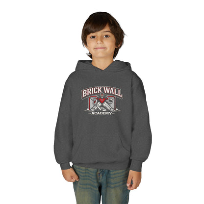 Brick Wall Youth Hoodie — Vintage Skate Graphic Pullover for Kids