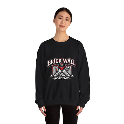 Crewneck Sweatshirt — 'Brick Wall' Vintage Hockey Graphic