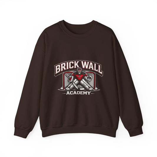 Crewneck Sweatshirt — 'Brick Wall' Vintage Hockey Graphic