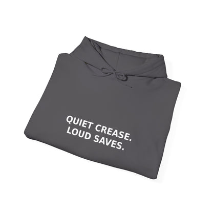Quiet Crease. Loud Saves. Hoodie – Funny Insurance Agent Hoodie