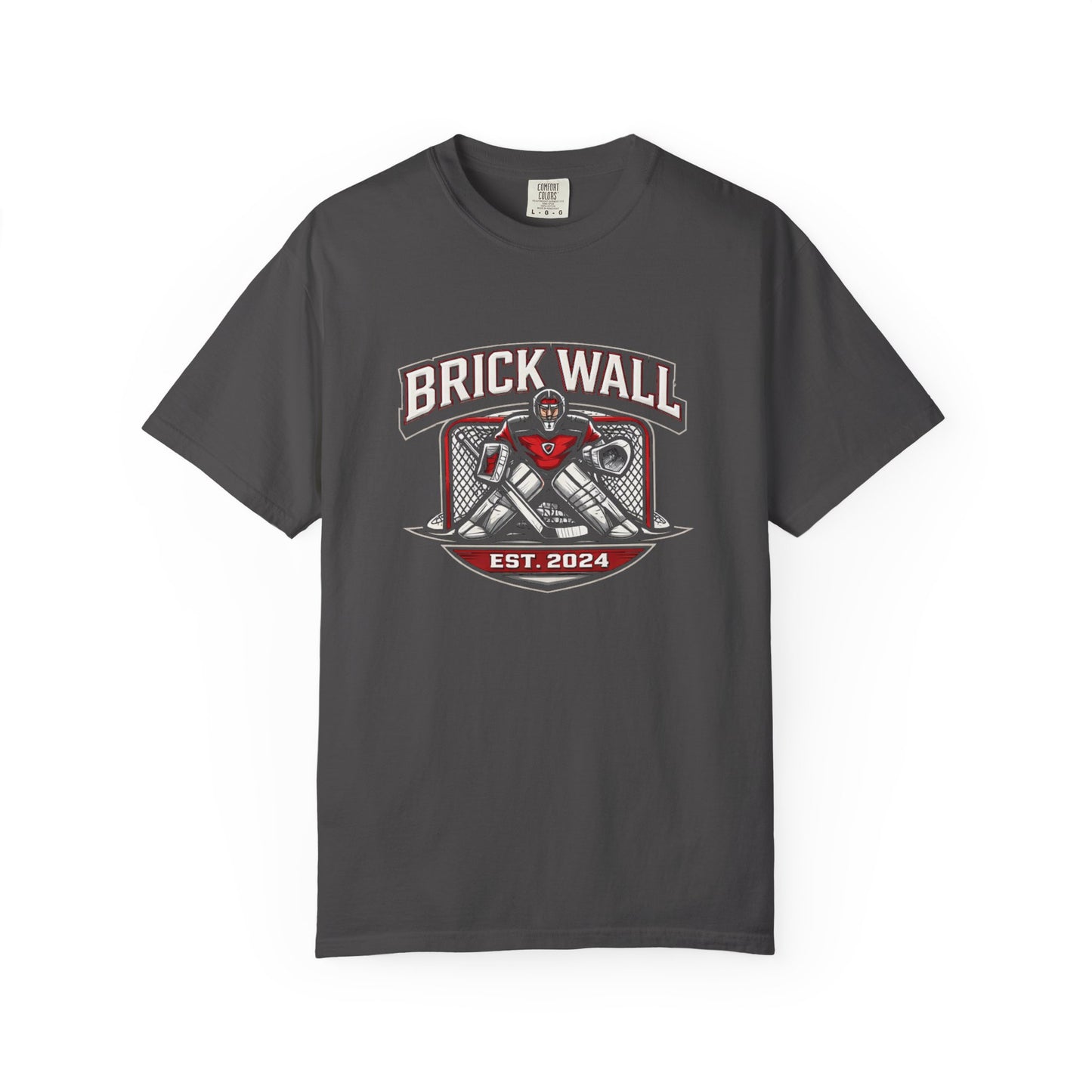 Brick Wall Soccer T-Shirt — Vintage Goalkeeper Crest Tee (Est. 2024)