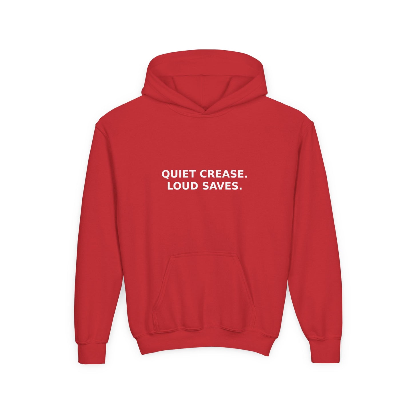 Youth Hoodie — “Quiet Crease. Loud Saves.” Soft Black Pullover for Young Goalkeepers