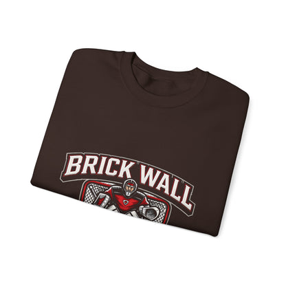 Crewneck Sweatshirt — 'Brick Wall' Vintage Hockey Graphic