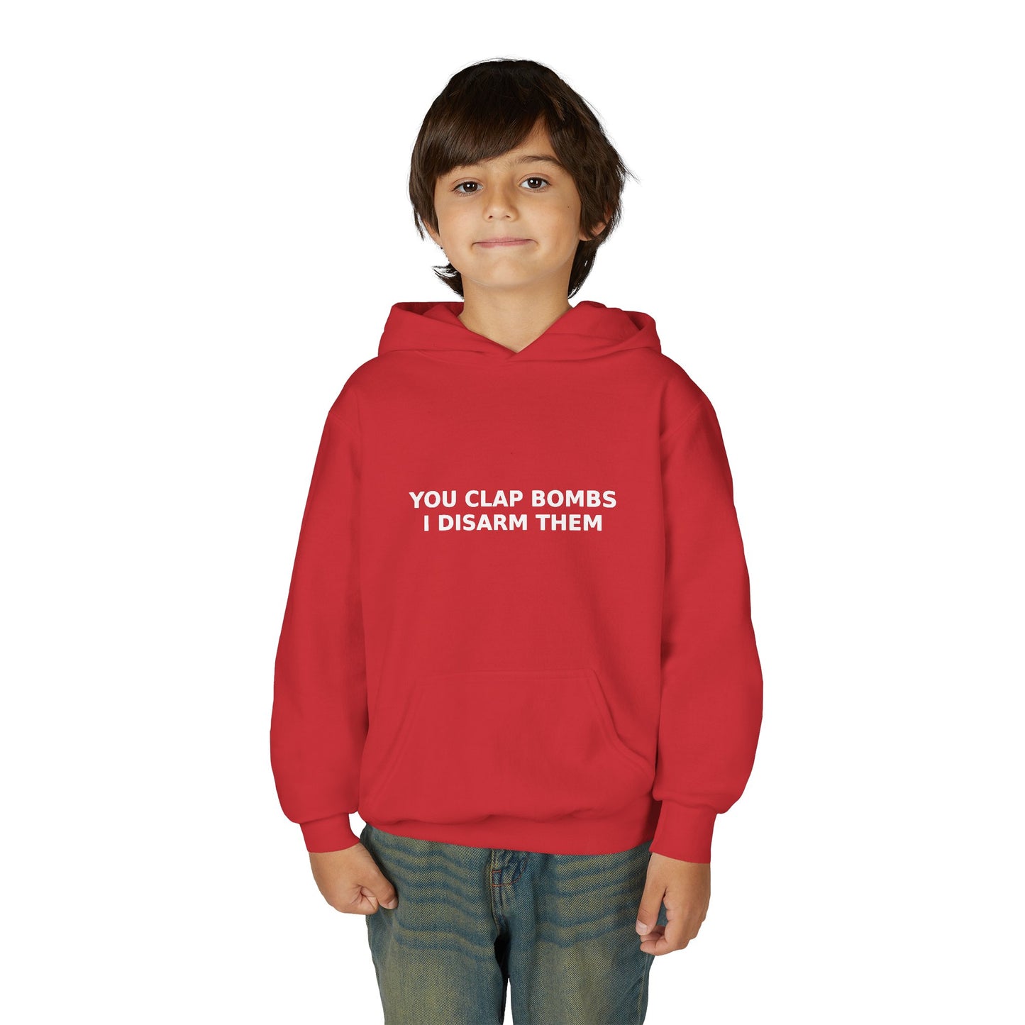 Youth Hoodie — "You Clap Bombs I Disarm Them" Graphic Hoodie