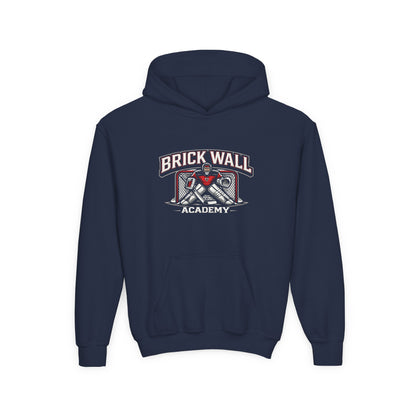 Brick Wall Youth Hoodie — Vintage Skate Graphic Pullover for Kids