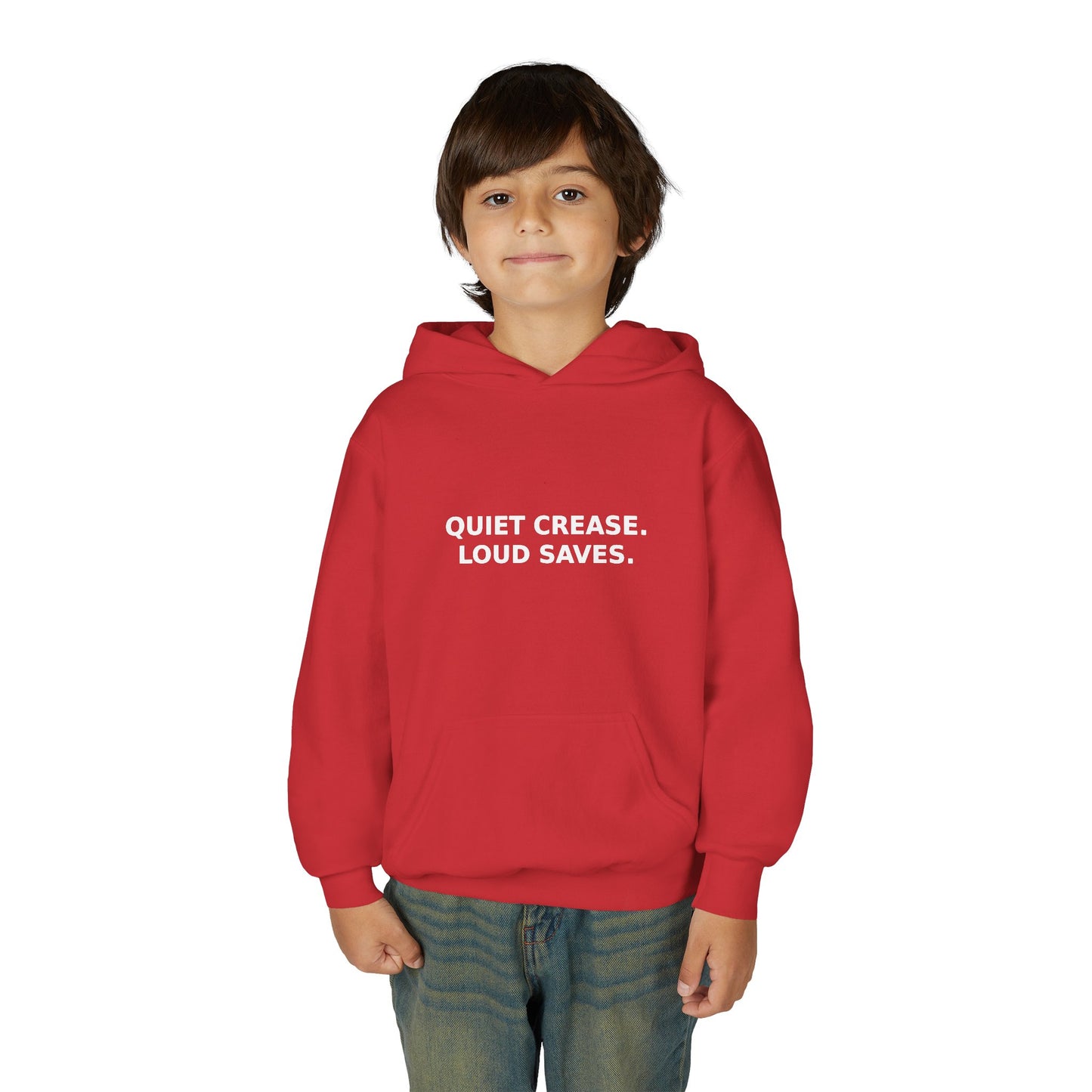 Youth Hoodie — “Quiet Crease. Loud Saves.” Soft Black Pullover for Young Goalkeepers