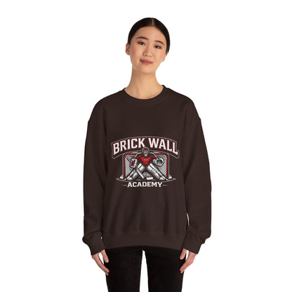 Crewneck Sweatshirt — 'Brick Wall' Vintage Hockey Graphic