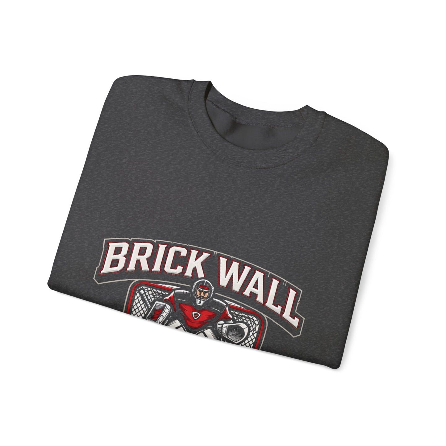 Crewneck Sweatshirt — 'Brick Wall' Vintage Hockey Graphic