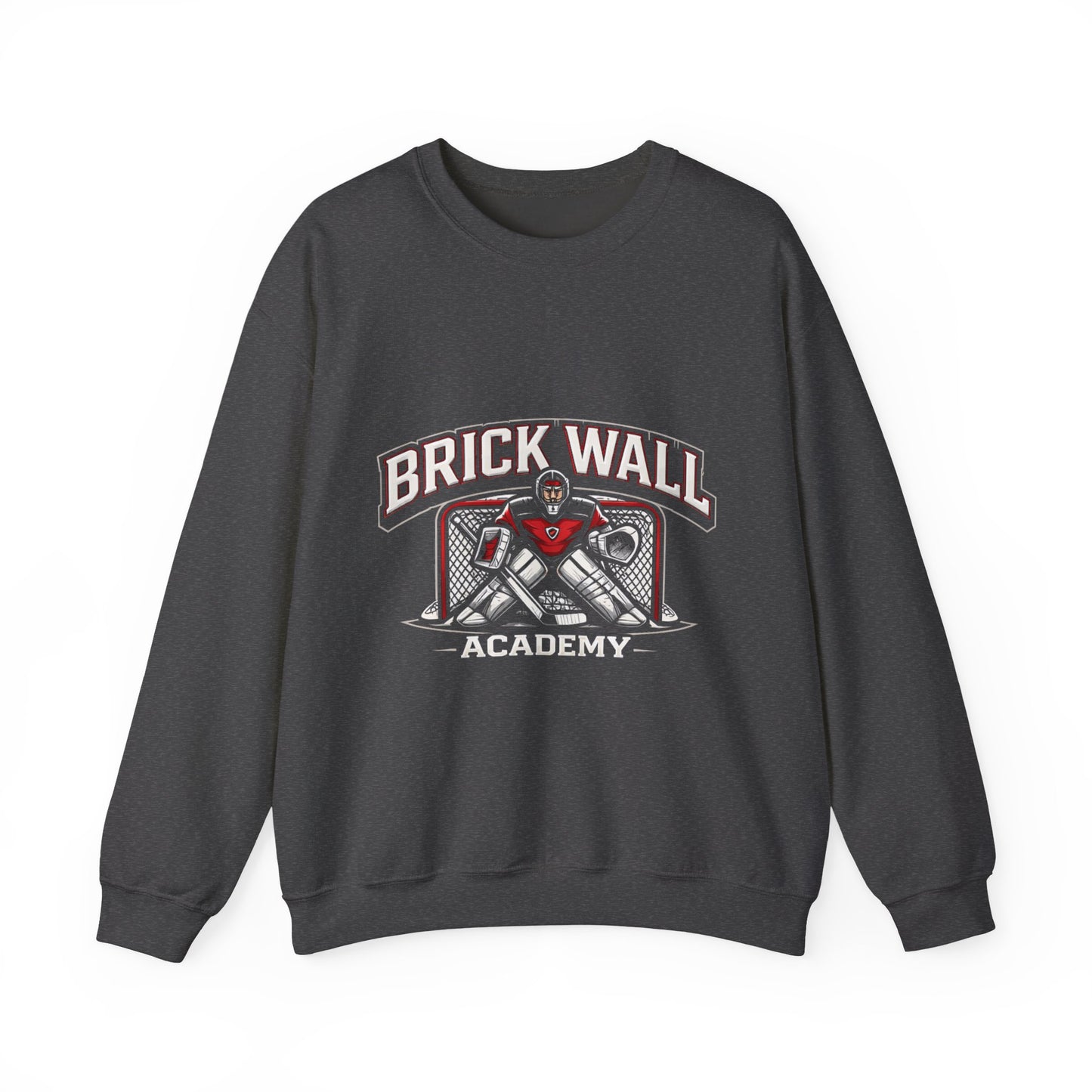 Crewneck Sweatshirt — 'Brick Wall' Vintage Hockey Graphic