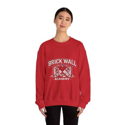 Crewneck Sweatshirt — 'Brick Wall' Vintage Hockey Graphic