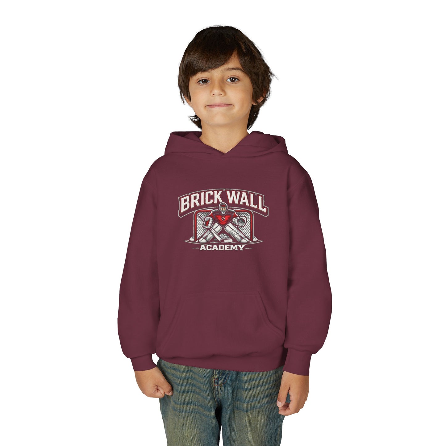 Brick Wall Youth Hoodie — Vintage Skate Graphic Pullover for Kids