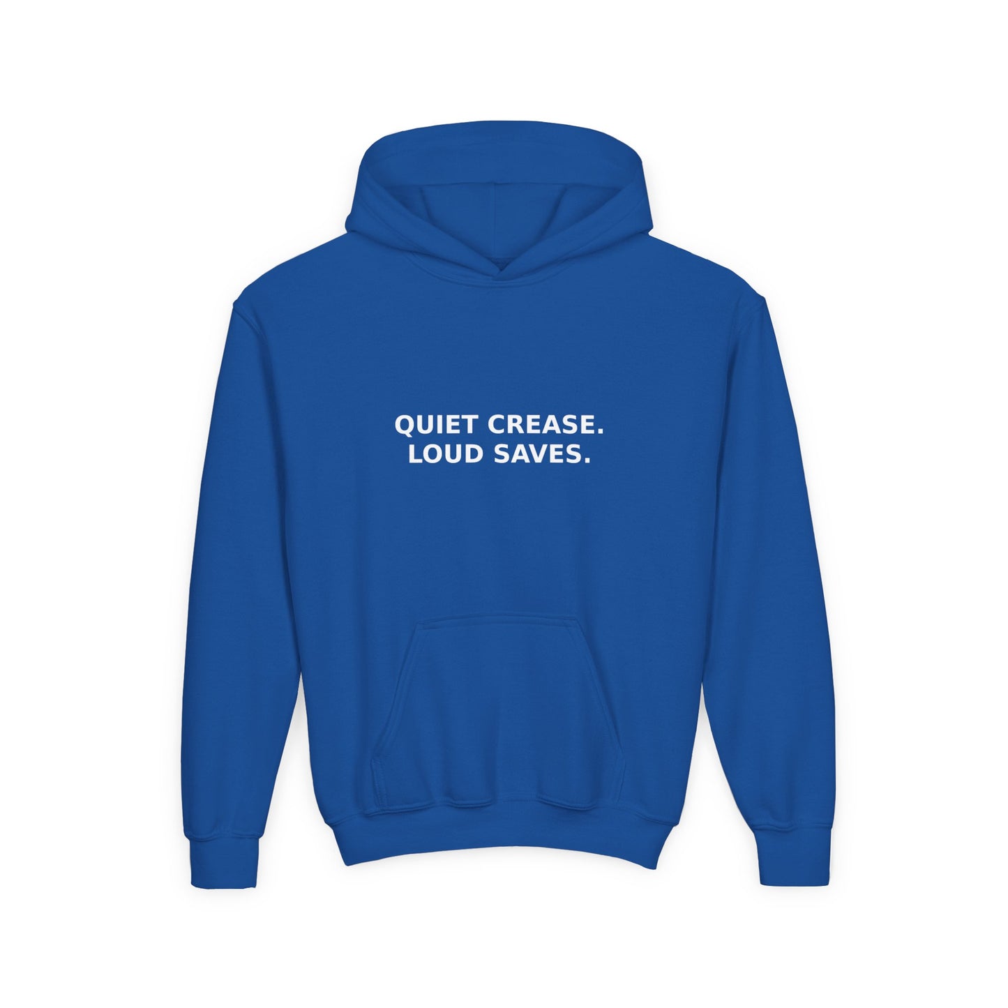 Youth Hoodie — “Quiet Crease. Loud Saves.” Soft Black Pullover for Young Goalkeepers