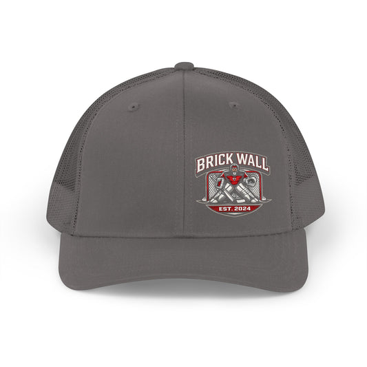 Brick Wall Retro Trucker Hat – Vintage Masonry Logo Cap