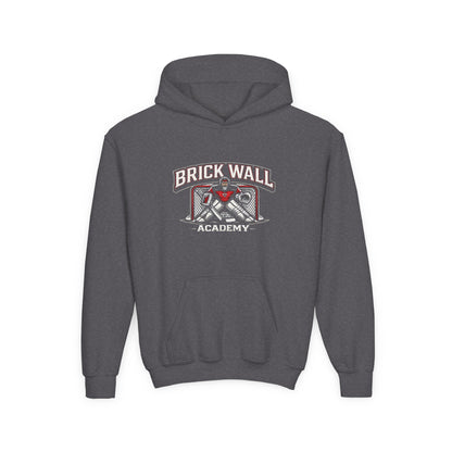 Brick Wall Youth Hoodie — Vintage Skate Graphic Pullover for Kids